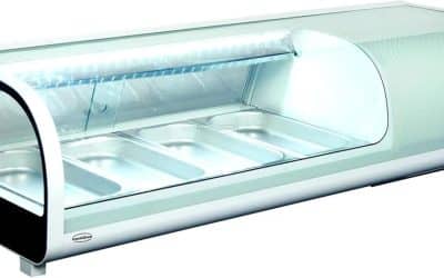 Test : vitrine réfrigérée à sushis Combisteel R600a en acier inoxydable