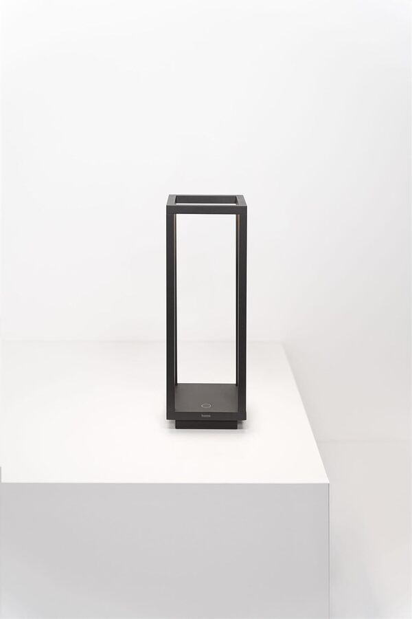 Zafferano, Lampe Home Pro, Lampe de Table Rechargeable et Sans Fil avec Contrôle Tactile, Convient pour le Salon et l'Extérieur, Dimmer, 3000 K, Hauteur 29,4 cm, Couleur Gris Foncé