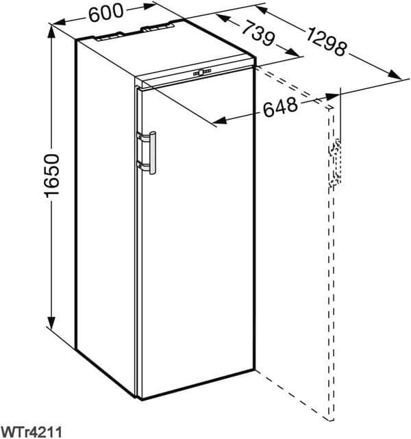 Cave à vin de service Liebherr WTR4211 - Cave de service- Capacité : 200 bouteilles - Froid statique - Noir / Bordeaux - Porte Pleine - 5 clayettes Bois d'acacias - classe A [Classe énergétique A]