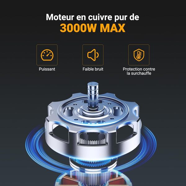 Hachoir a viande AOBOSI 3-IN-1 Hachoir à viande électrique avec 3 plaques de coupe en inox, 1 Kubbe et 3 tubes de remplissage pour saucisses, moteur [3000w Max], Hachoir avec lames.