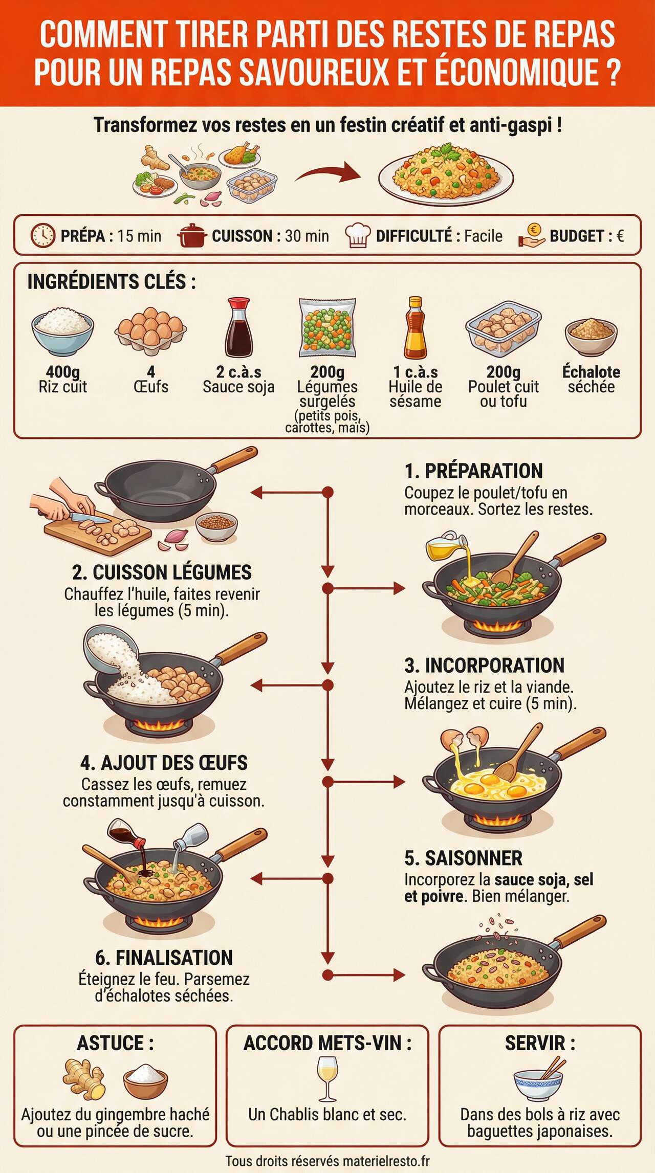 Fiche recette Comment tirer parti des restes de repas pour un repas savoureux et &eacute;conomique ?