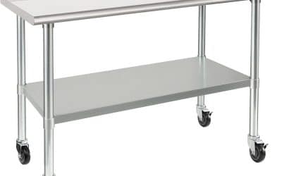 Test : table de préparation Hardura en acier inoxydable robuste avec roulettes