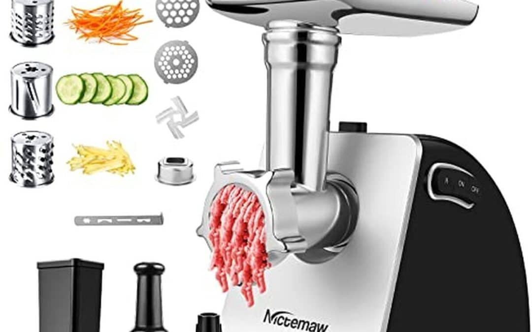 Test du hachoir à viande électrique 2000W : machine polyvalente avec 3 disques et remplisseur de saucisses